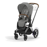 Детская коляска Cybex e-Priam IV (прогулочная) - Mirage Grey / Chrome Brown