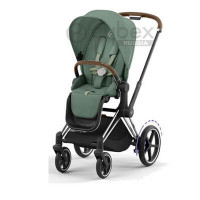 Детская коляска Cybex e-Priam IV (прогулочная) - Leaf Green / Chrome Brown